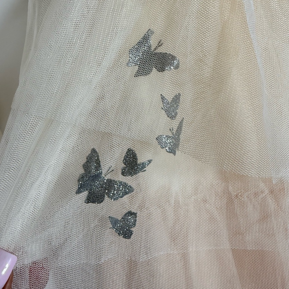 WICKED Cream / Blush Tulle Maxi Skirt with Tiered Design size L, BNWT - Picture 6 of 11